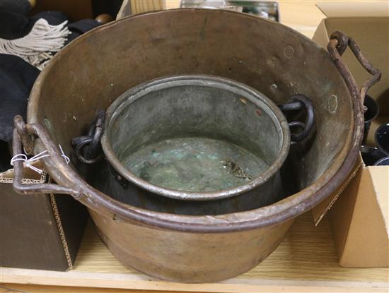 Two North African brass and copper vessels